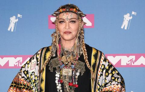 Madonna poses in the press room at the 2018 MTV Video Music Awards Press Room at Radio City Music Hall on August 20, 2018 in New York City.