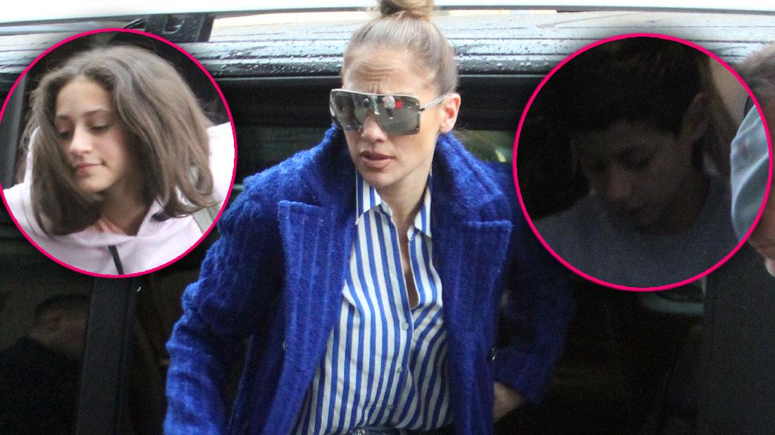 Jennifer Lopez Hits Moscow With Kids