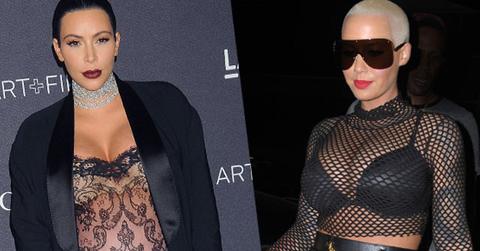 Kim Kardashian Amber Rose See Through Black Outfits