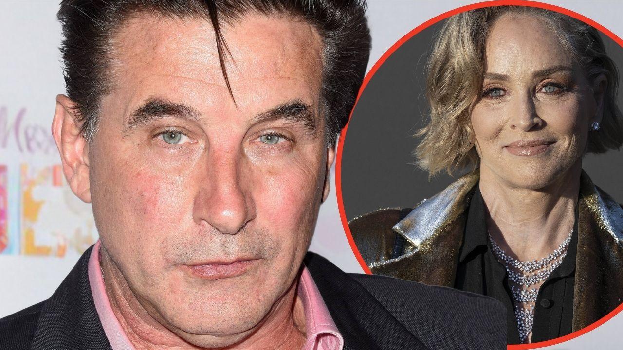 Split photo of Billy Baldwin and Sharon Stone