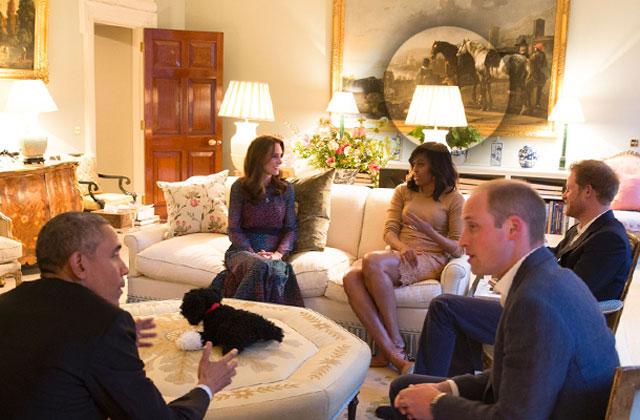 //kate middleton prince william hid painting negro obama visit pp