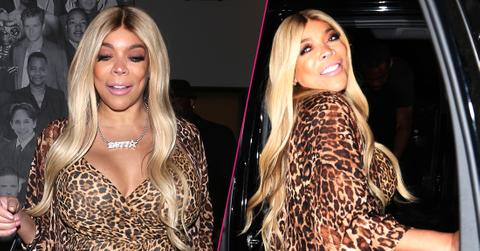 Wendy Williams Dines At Restaurant In Leopard Print Dress
