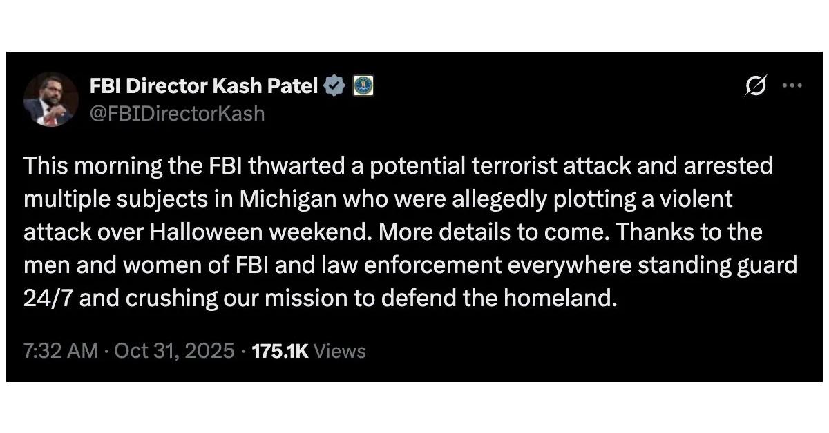 Photo of Kash Patel's tweet