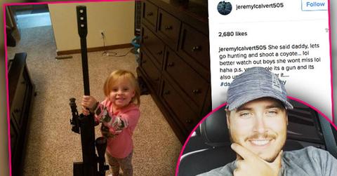 jeremy calvert lets daughter hold gun