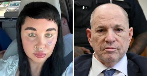 Split photo of Amanda Bynes and Harvey Weinstein.