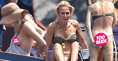 Gillian Anderson Bikini Nip Slip Butt Crack Italy