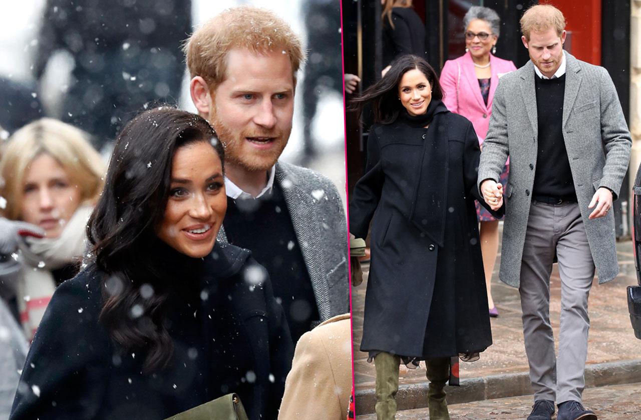 Meghan Markle Prince Harry Visit Bristol In The Snow, Show PDA