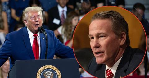 Split image of Jon Husted and Donald Trump