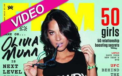 //olivia munn fhm cover january