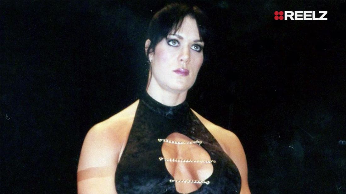 WWE Star Chyna, also known as Joan Marie Laurer, wears her wrestler ensemble in this shot.