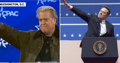 Photo of Steve Bannon, Elon Musk