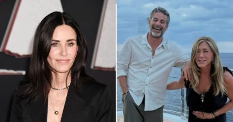 Courteney Cox has doubts about Jennifer Aniston's new man, fearing the 'Friends' star is under a spell.