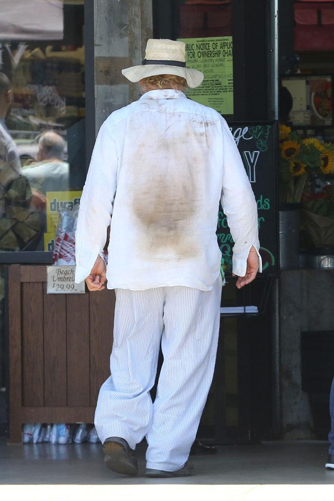 //nick nolte unrecognizable dirty shirt stain