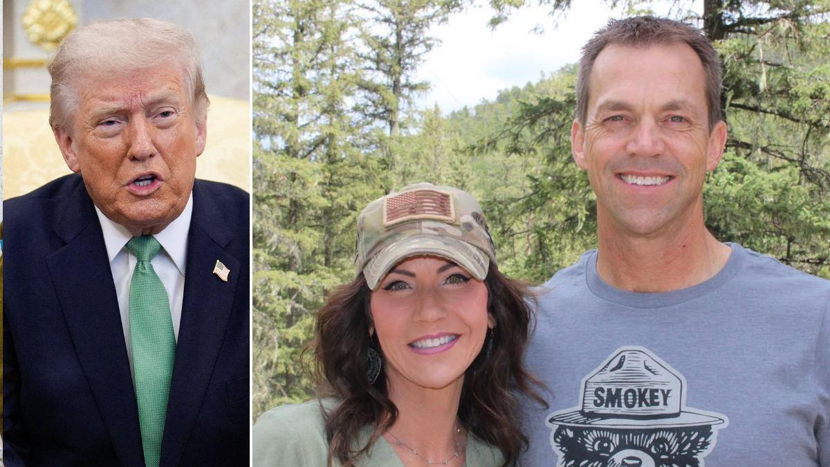 Photo of Donald Trump, Bryon and Kristi Noem