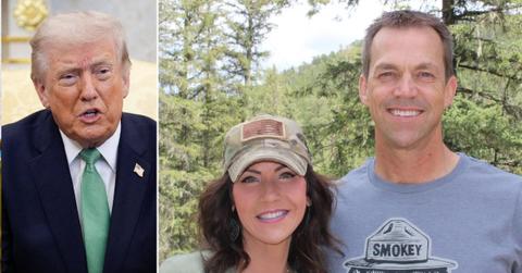 Photo of Donald Trump, Bryon and Kristi Noem