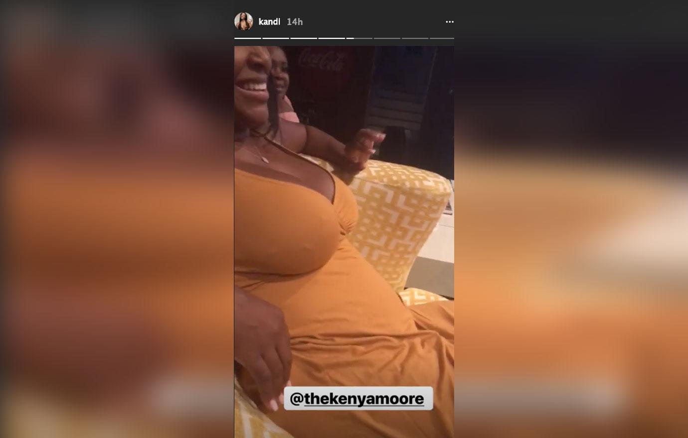 Kenya Moore Pregnant Baby Bump Dress