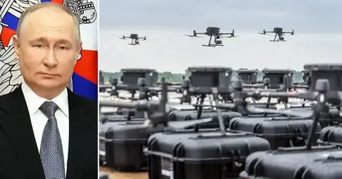 Composite photo of Vladimir Putin