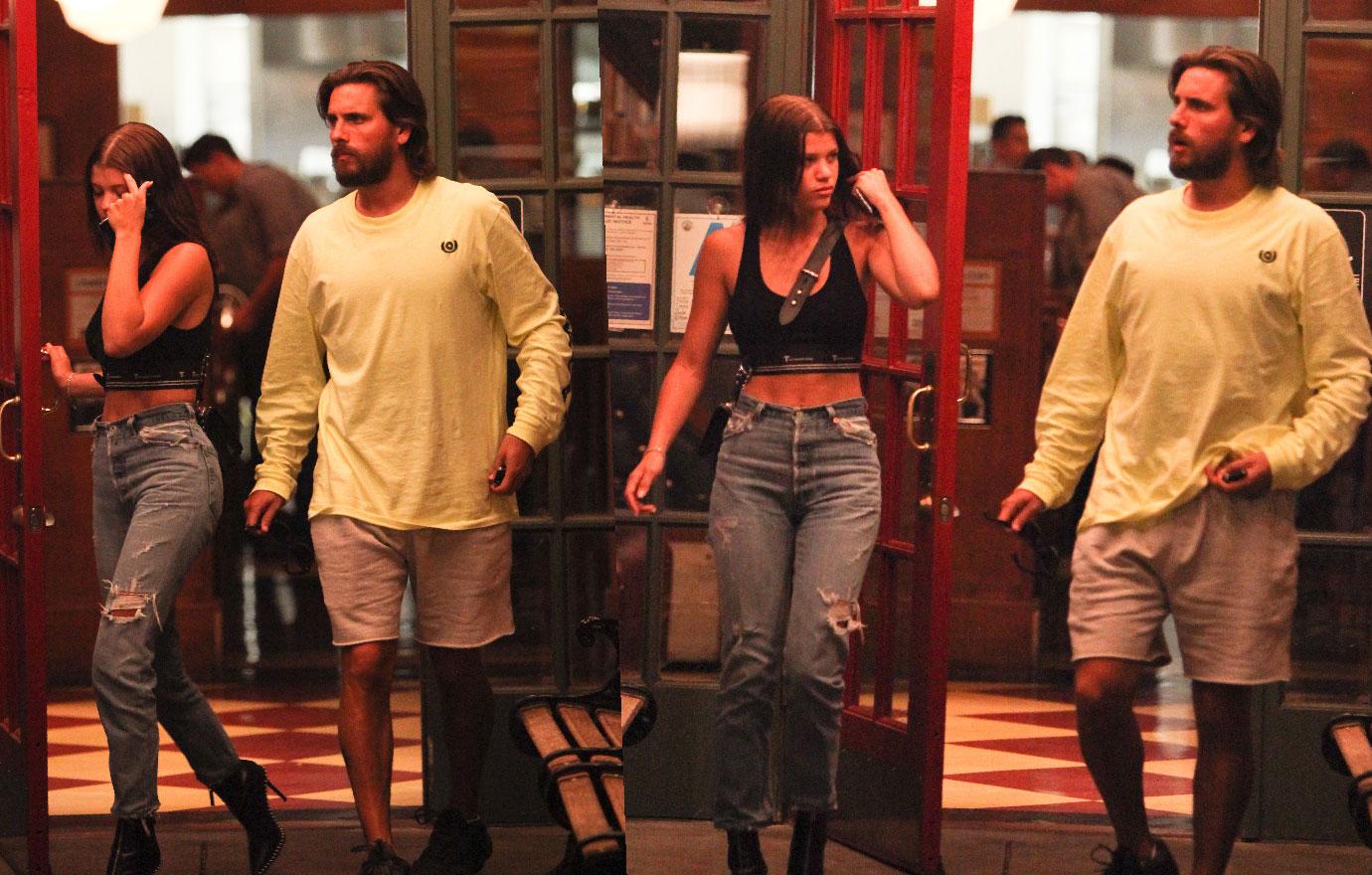 Scott Disick And Sofia Richie Leave Restaurant In Los Angeles