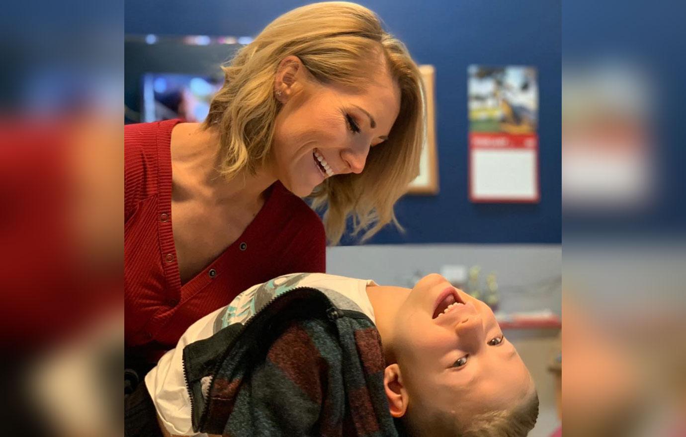 Olivia Leedham holds her child, Kaden.