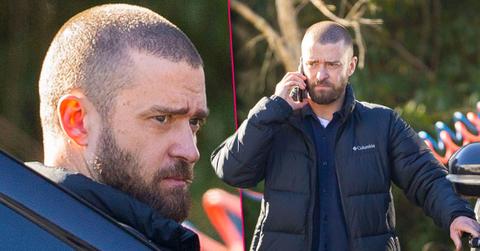 Justin Timberlake Looks WorriedOn Set While Filming After PDA With Costar