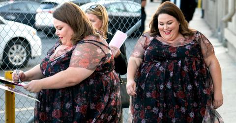 Chrissy Metz smiles dress Jimmy Kimmel