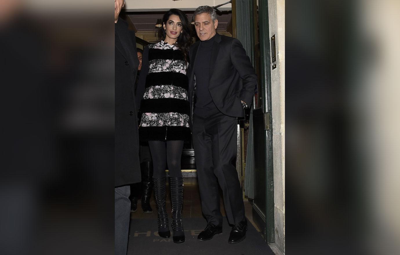 George Amal Clooney Pregnant Twins Baby Bump