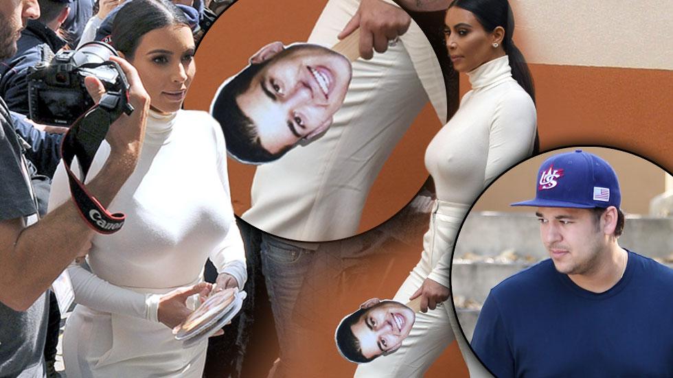 Kim Kardashian Carries Rob Kardashian Cutout In Armenia