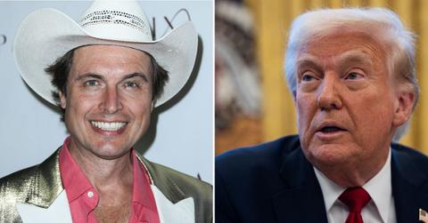 Split photo of Kimbal Musk, Donald Trump