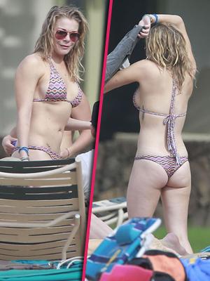 LeAnn Rimes hard nipples under bikini at a pool in Miami