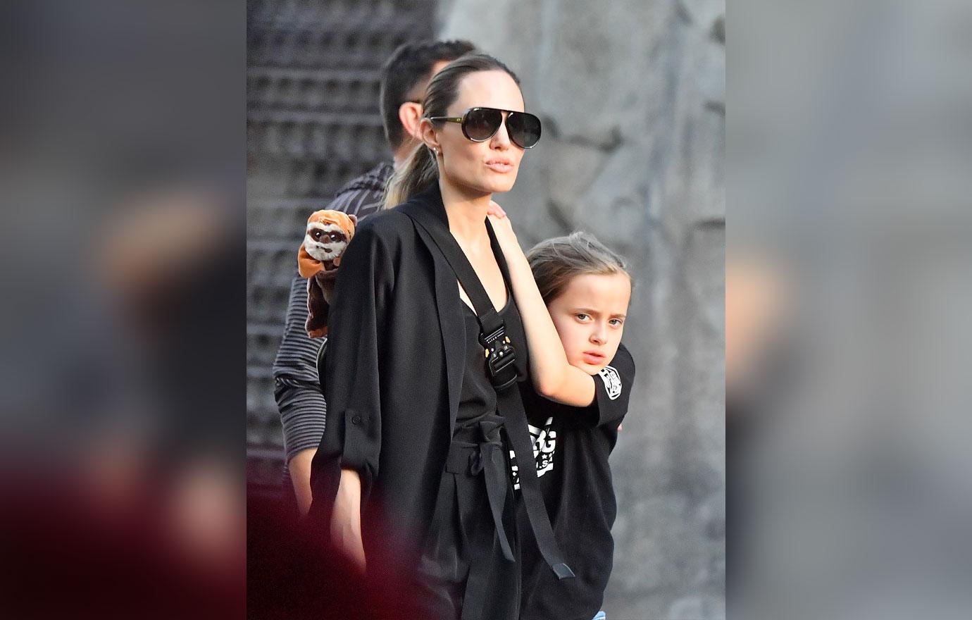 Angelina Jolie Takes Kids To Disneyland After Maddox College