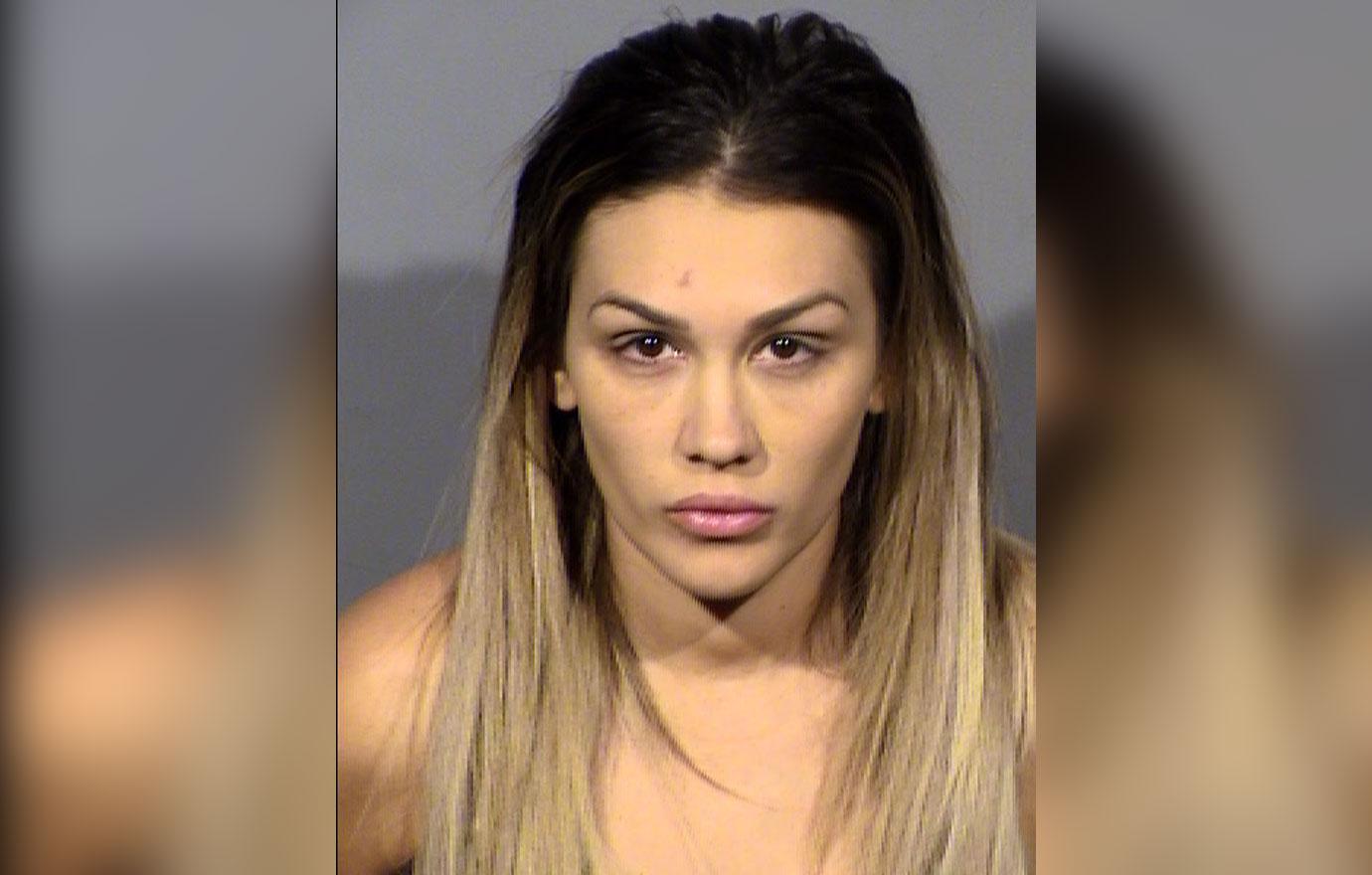 Jen Harley's mugshot after being arrested for hitting Ronnie Magro Ortiz with an ashtray.