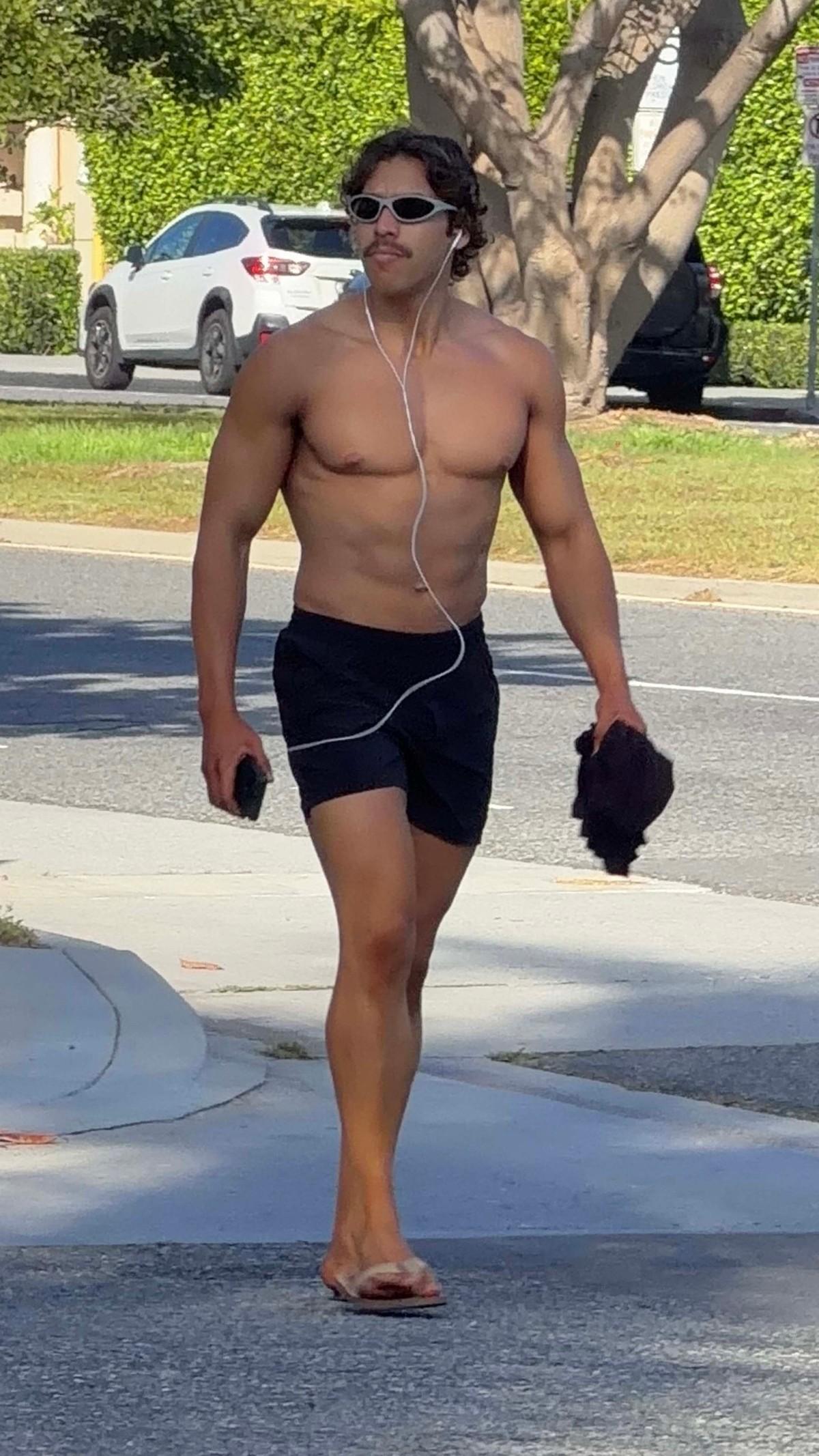 Arnold Schwarzenegger's son Joseph Baena is seen for the first time since winning his debut bodybuilding competition.