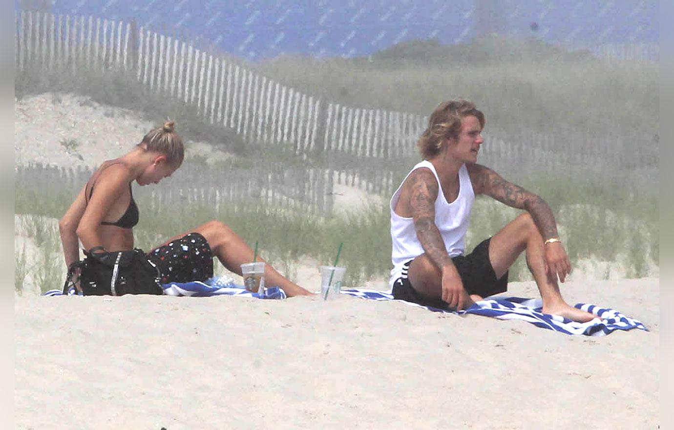 //hailey baldwin and justin bieber hit beach on july th