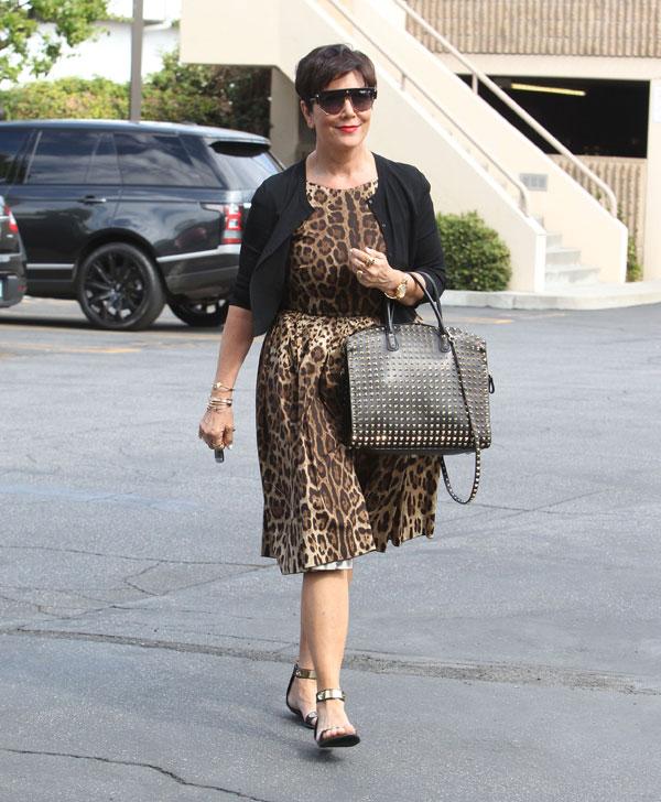 Caitlyn Jenner Leopard Skin Kris Dress