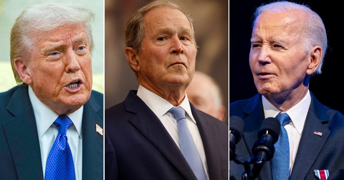 Photo of Donald Trump, George W. Bush, Joe Biden