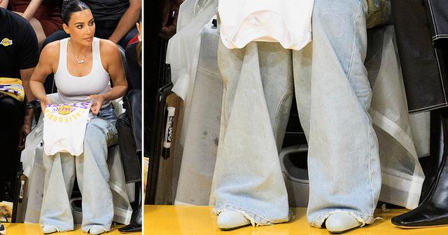 kim kardashian wearing balenciaga lakers game scandal