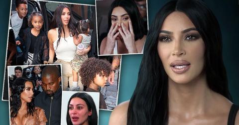 Kim Kardashian With Insets of Her Crying, With Kanye, And with Kids