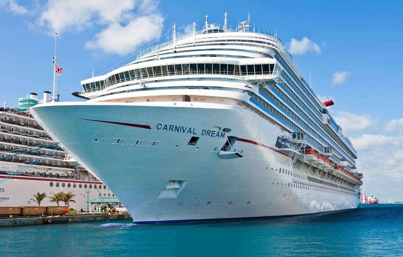 Carnival Dream docked in the port of the Bahamas