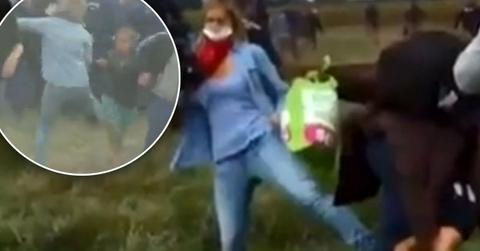 Hungarian Camerawoman Kicking Immigrants