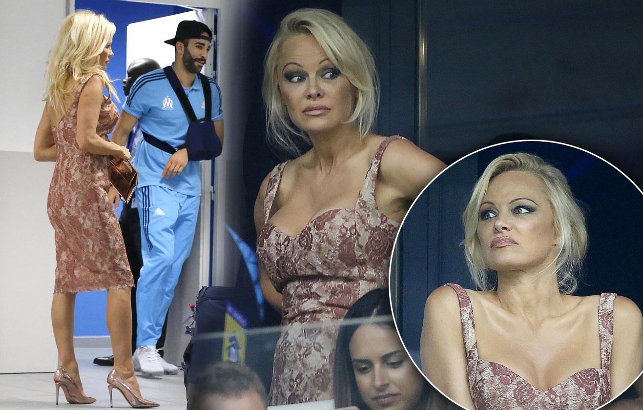 Pamela Anderson Adil Rami soccer match