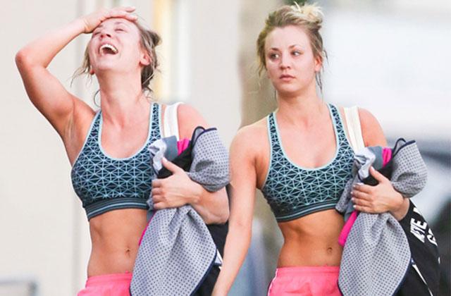 //kaley cuoco abs bra gym pp