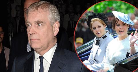 Split photos of Andrew Windsor, Princess Beatrice and Princess Eugenie