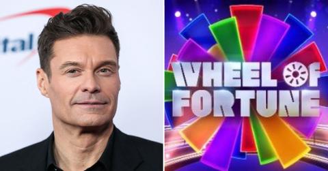 A photo of Ryan Seacrest alongside the 'Wheel of Fortune' logo