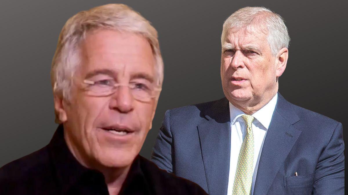 Split photos of Andrew Windsor and Jeffrey Epstein