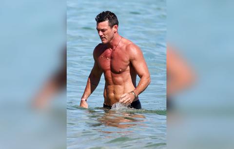 luke evans speedo photos miami beach mystery man