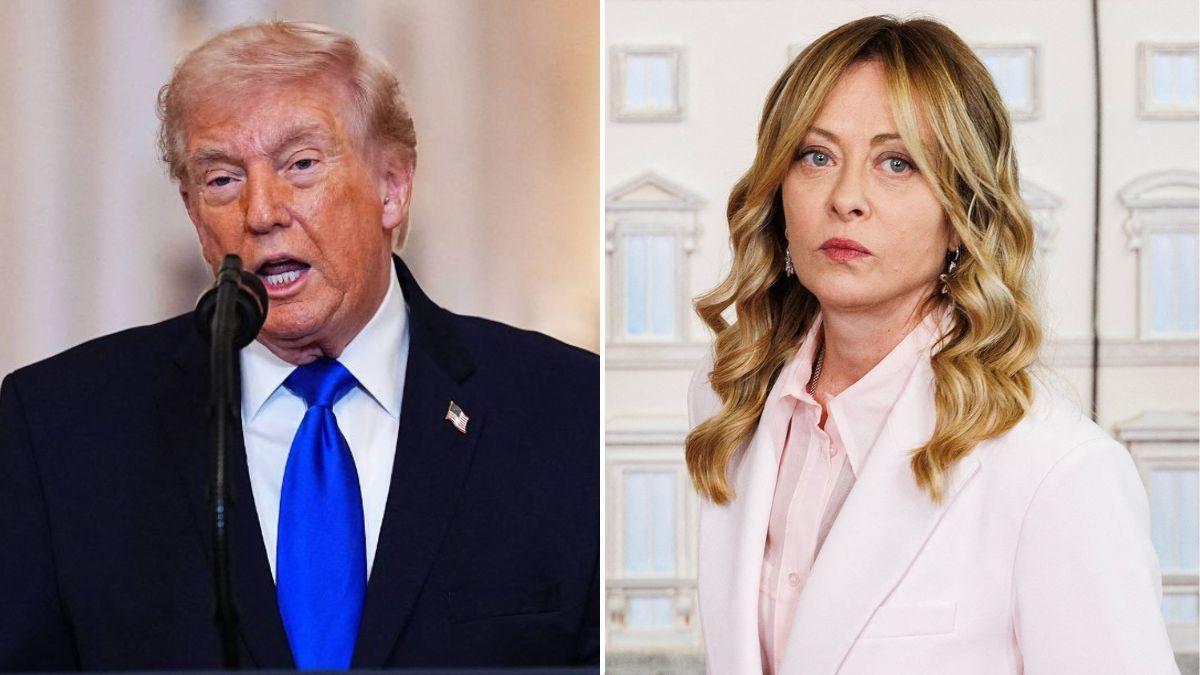 split image of Donald Trump and Giorgia Meloni