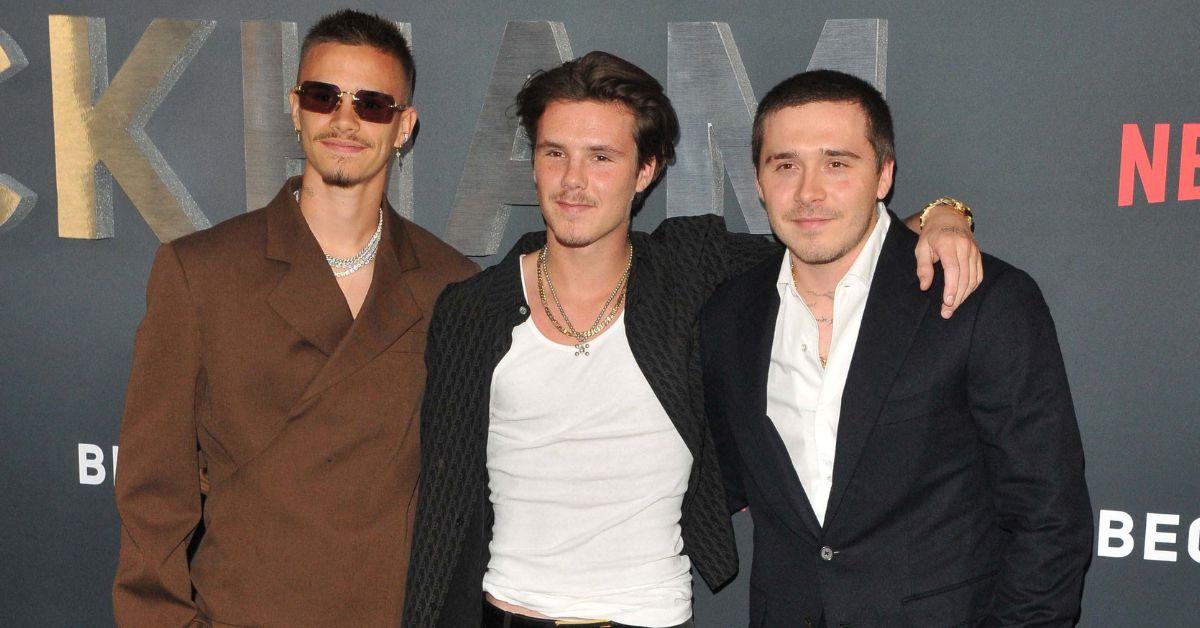 Photo of Romeo, Cruz and Brooklyn Beckham.