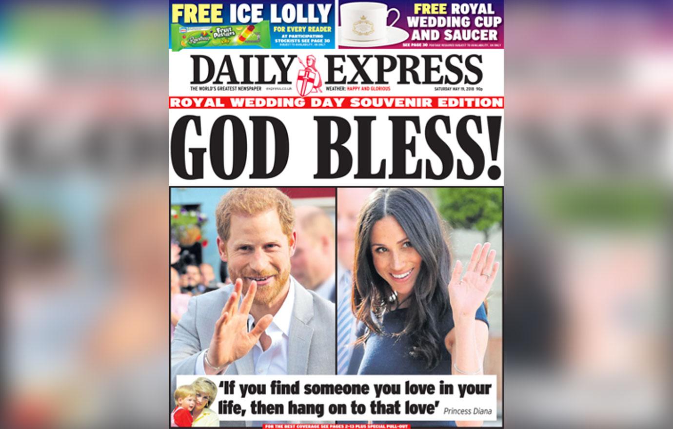 //meghan markle prince harry royal wedding uk newspaper covers