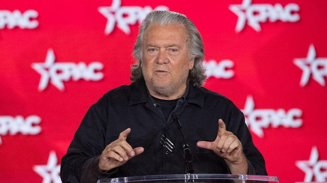 Image of Steve Bannon claims he'd acknowledge Trump's decline if he believed there had been one.