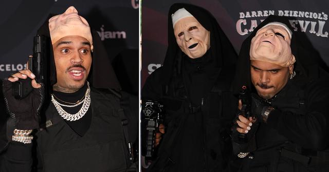 chris brown prop gun halloween party assault weapon arrest